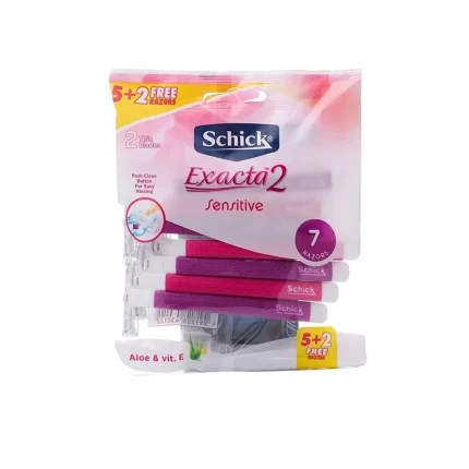 شیک- تیغ خودتراش پفکی اگزکتا 2 لبه زنانه پک 5+2 عددی