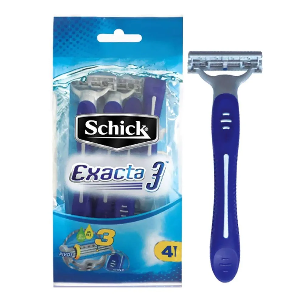 4891228430245 شیک- تیغ خودتراش اگزکتا 3لبه مردانه پک 4عددی - تصویر 1