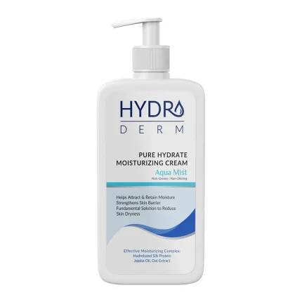 هیدرودرم- کرم پمپی مرطوب کننده دست و صورت آبی 500 میل
