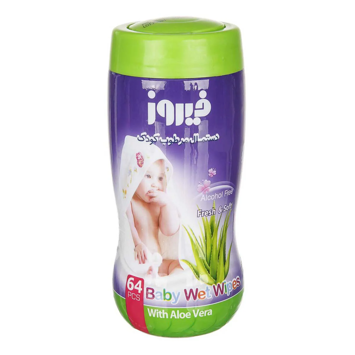 6260212775507 دستمال مرطوب فیروز- استوانه ای 64عددی - تصویر 1