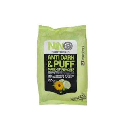 دستمال مرطوب آرایش پاک کن نینو- ضد پف 27 برگی