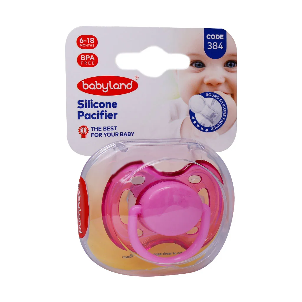 6261670802439 پستانک بیبی لند- pc النا فندقی شفاف سایز 2 - تصویر 1