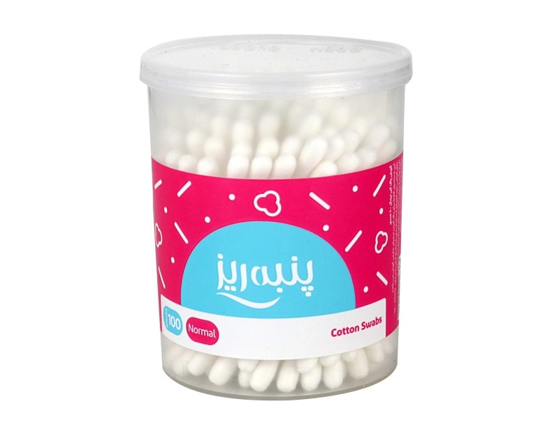 6261684800391 گوش پاک کن پنبه ریز- لیوانی چرخشی 100عددی - تصویر 1