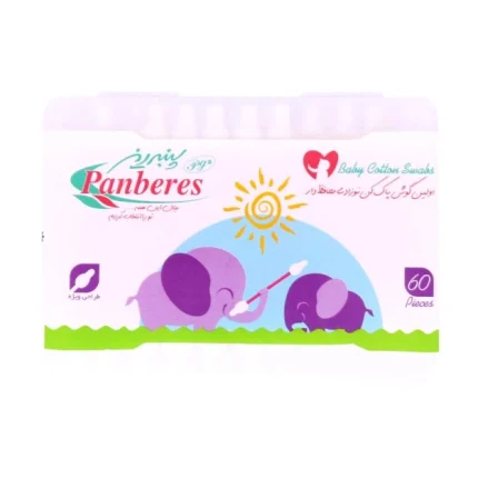 گوش پاک کن پنبه ریز- نوزادی مکعبی 60 عددی