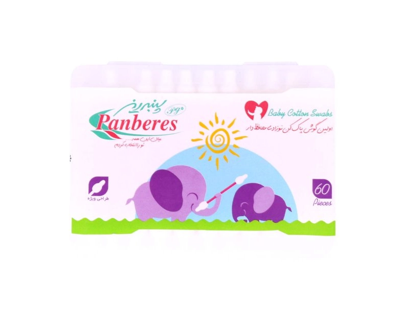 6261684801527 گوش پاک کن پنبه ریز- نوزادی مکعبی 60 عددی - تصویر 1