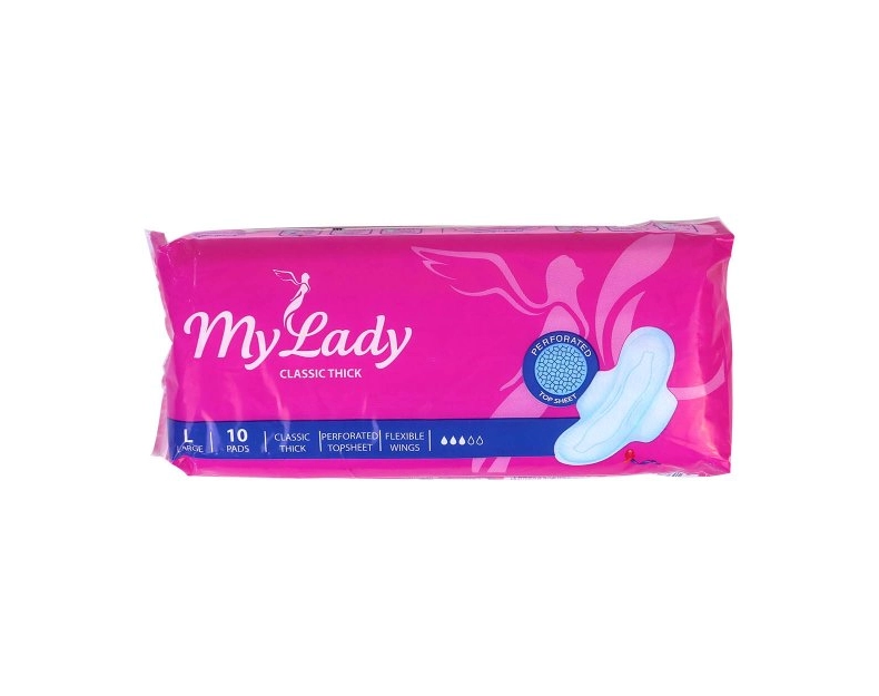 6263957100160 نوار بهداشتی مای لیدی- (مشبک) کلاسیک صورتی-بزرگ 10عددی - تصویر 1