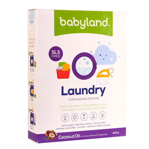 6264707015987 پودر صابون ماشین لباسشویی بیبی لند- با روغن نارگیل 400 گرمی - تصویر 1