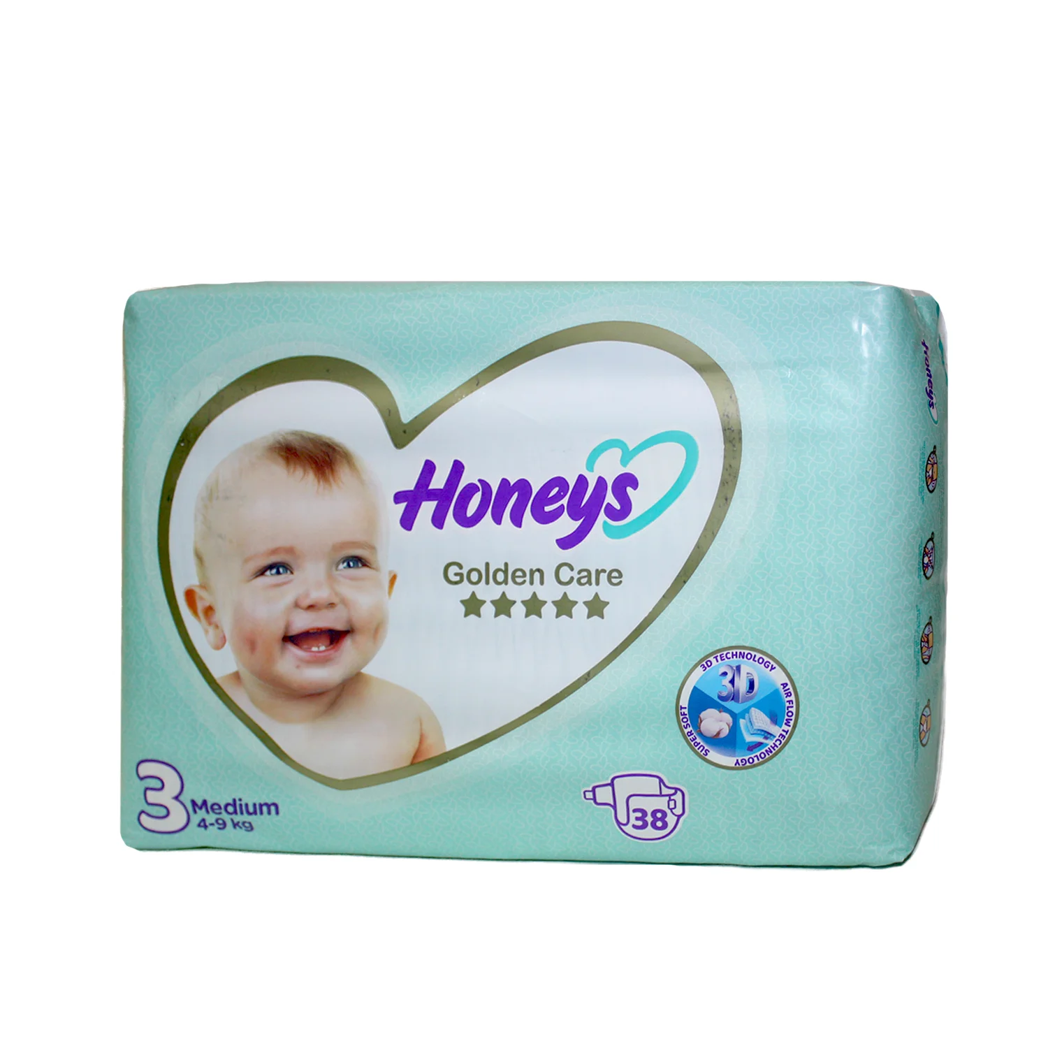 6269222100392 پوشک کامل بچه هانیز- سایز 3 اقتصادی 38عددی - تصویر 1