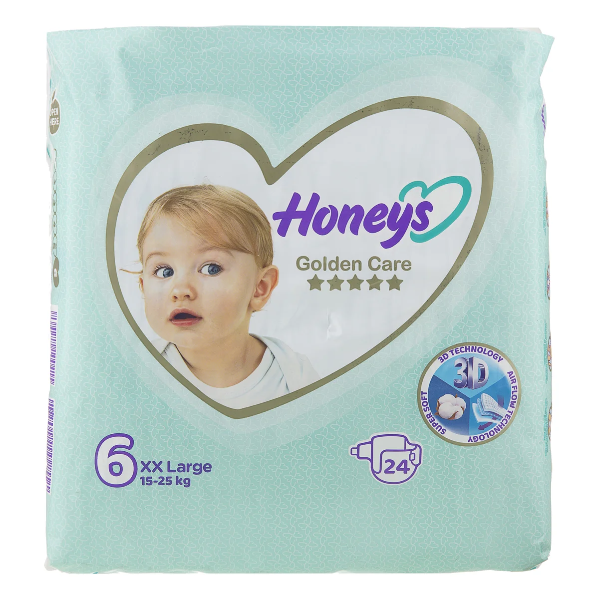 6269222100415 پوشک کامل بچه هانیز- سایز6 اقتصادی 24عددی - تصویر 1