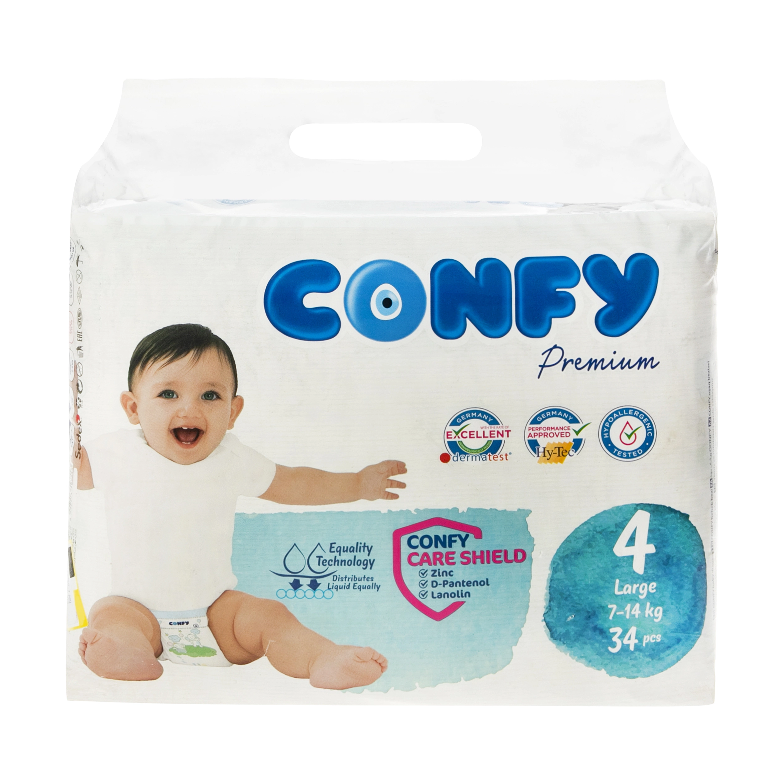 8697924597543 پوشک کودک کانفی- پریمیوم سایز 4 - 34 عددی-پایا - تصویر 1