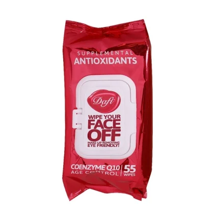 دستمال مرطوب دافی- (چشم و صورت) پاک کننده آرایش گیلاس درب دار 55عددی