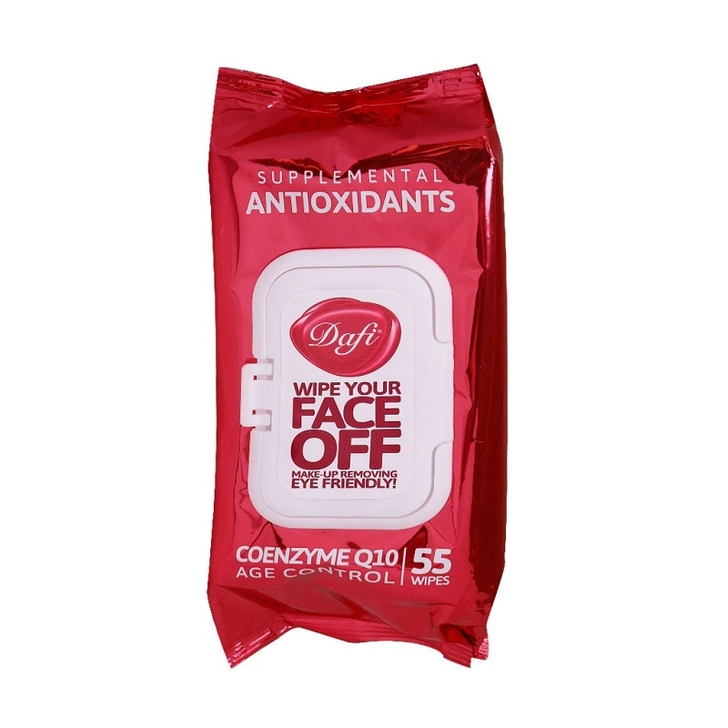 6260623339398 دستمال مرطوب دافی- (چشم و صورت) پاک کننده آرایش گیلاس درب دار 55عددی - تصویر 1