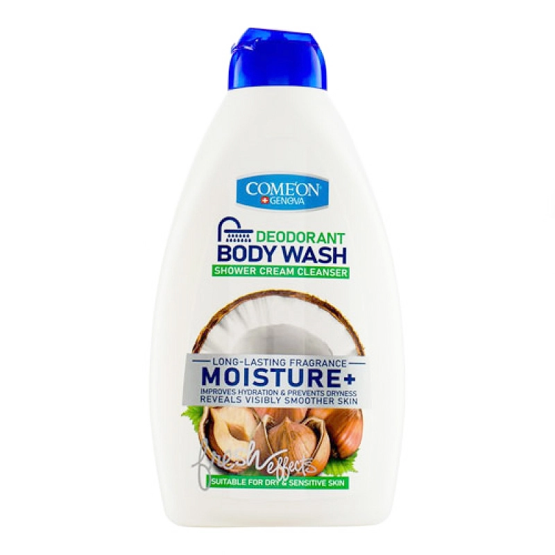 6260623342169 شامپو بدن کامان- کرمی رطوبت رسان (فندق و نارگیل) مناسب پوست خشک و حساس-510میل - تصویر 1